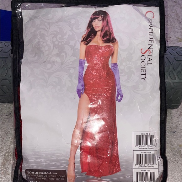 Sexy Rabbits Lover lace up sequin corset top & thigh high slit skirt size medium - Picture 1 of 7